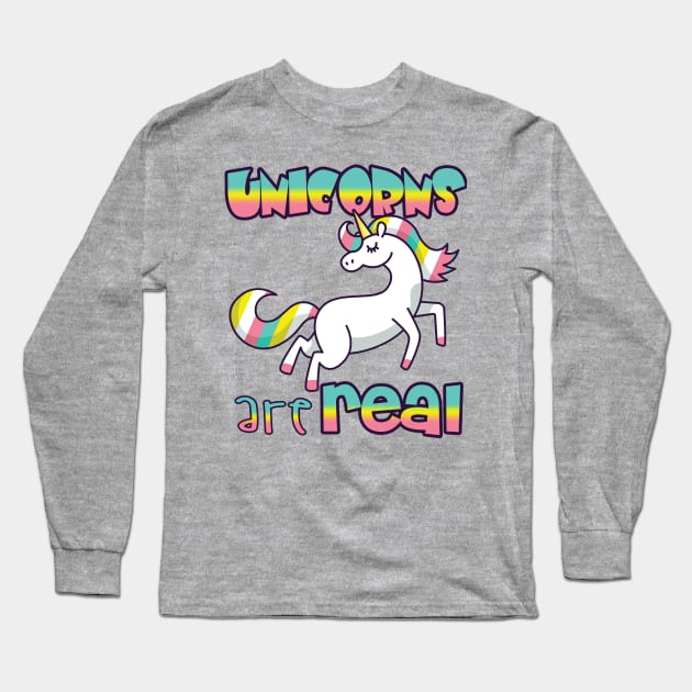 UNICORNS ARE REAL Long Sleeve T-Shirt by upursleeve